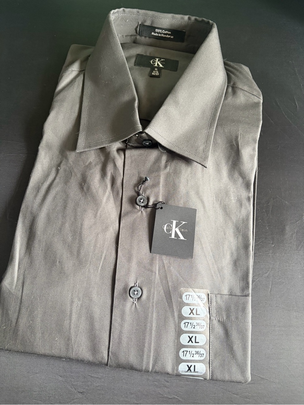 Calvin Klein Men's Dress Shirt - Dark Gray/Black